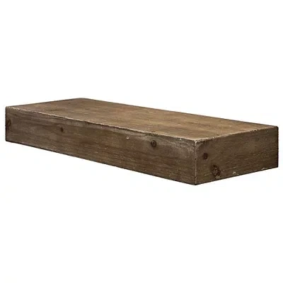Kirkland's Rustic Floating Wooden Shelf In Brown