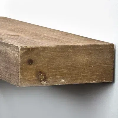 Kirkland's Rustic Floating Wooden Shelf In Brown