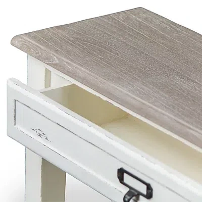 Kirkland's Distressed White 1-drawer Console Table In White