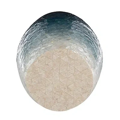 Kirkland's Ombre Mosaic Capiz Shell Drum End Table In Blue
