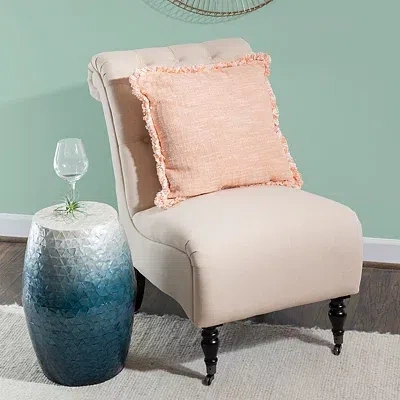 Kirkland's Ombre Mosaic Capiz Shell Drum End Table In Blue