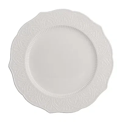 Kirkland's Dahlia Embossed Dinner Plates In White
