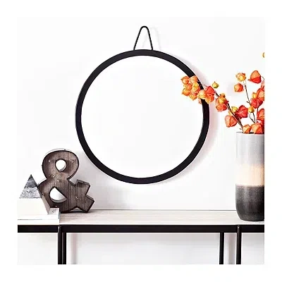 Kirkland's Matte Black Round Frame Mirror In Black