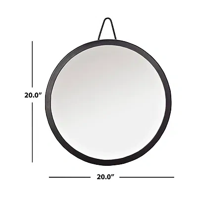 Kirkland's Matte Black Round Frame Mirror In Black