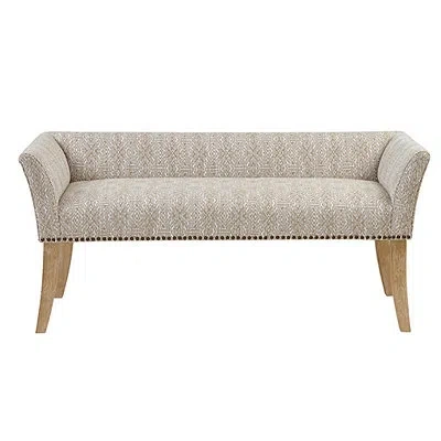 Kirkland's Patterned Short Wingback Upholstered Bench In White