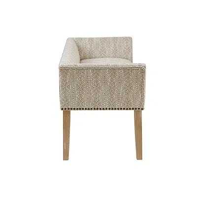 Kirkland's Patterned Short Wingback Upholstered Bench In White