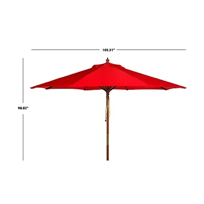 Kirkland's Safavieh Red 9 Ft. Eucalyptus Outdoor Umbrella In Red
