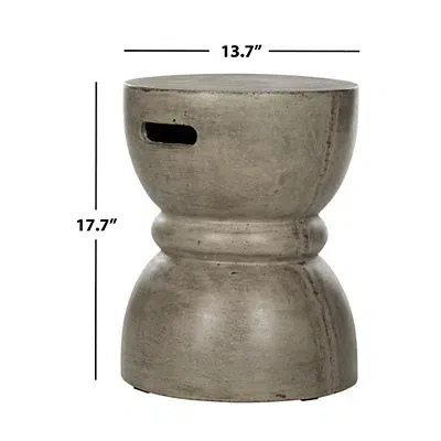 Kirkland's Dark Gray Drum Accent Table With Handles In Gray