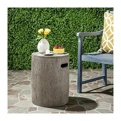 Kirkland's Safavieh Gray Cylinder Accent Table With Handles In Gray