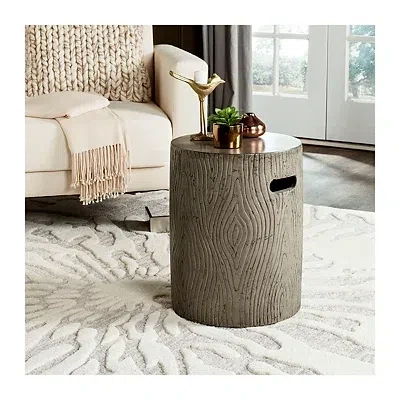 Kirkland's Safavieh Gray Cylinder Accent Table With Handles In Gray