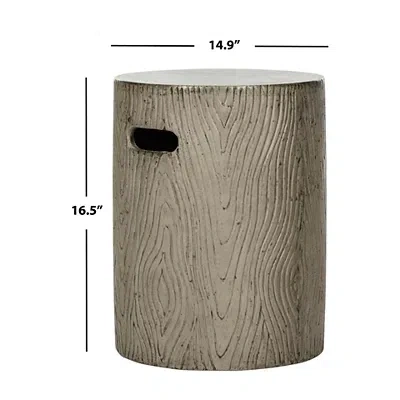 Kirkland's Safavieh Gray Cylinder Accent Table With Handles In Gray