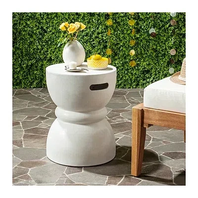 Kirkland's Drum Accent Table With Handles In White