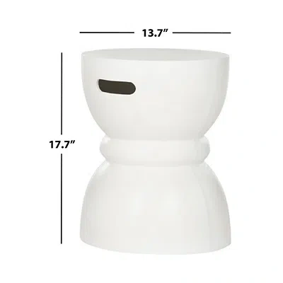 Kirkland's Drum Accent Table With Handles In White