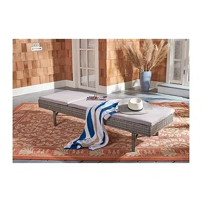 Kirkland's Safavieh Gray Wicker Chaise With Cushion In Gray