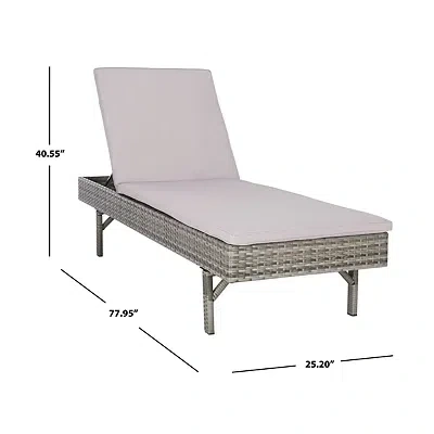 Kirkland's Safavieh Gray Wicker Chaise With Cushion In Gray