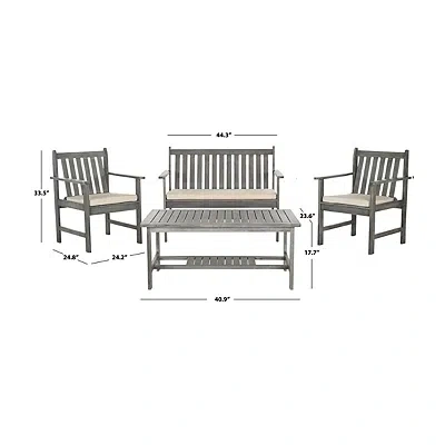 Kirkland's Patio Set With Beige Cushions In Gray