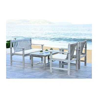 Kirkland's Patio Set With Beige Cushions In Gray