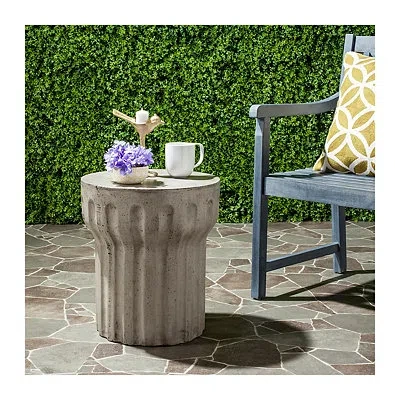 Kirkland's Safavieh Dark Gray Doric Column Accent Table In Gray
