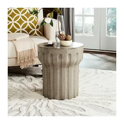 Kirkland's Safavieh Dark Gray Doric Column Accent Table In Gray