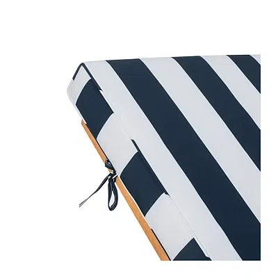 Kirkland's Wood Chaise With Table And Striped Cushion In Multi