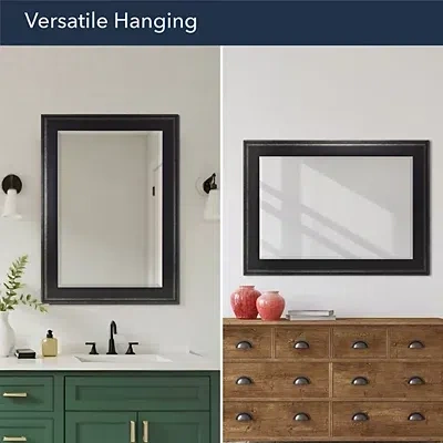 Kirkland's Two Step Beveled Frame Vanity Mirror In Black