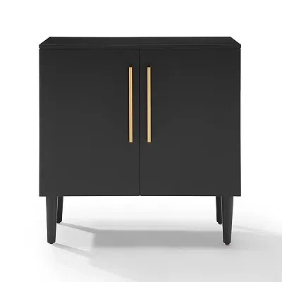 Kirkland's Modern Black And Gold Cabinet In Black