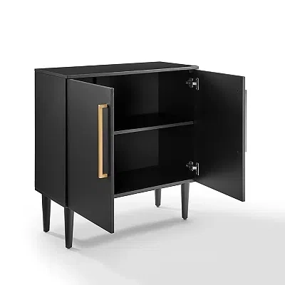 Kirkland's Modern Black And Gold Cabinet In Black