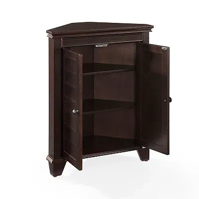 Kirkland's Nikki Dark Brown Wooden Corner Cabinet In Brown