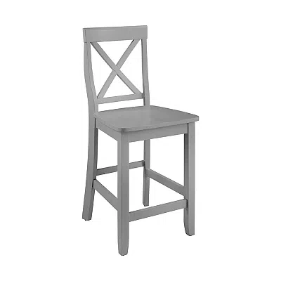 Kirkland's Wood X-back Counter Stools In Gray