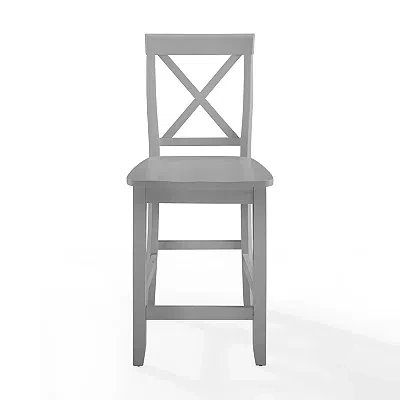 Kirkland's Wood X-back Counter Stools In Gray