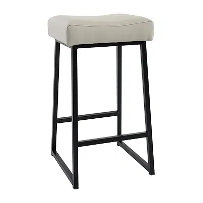 Kirkland's Stone Faux Leather Counter Stools In Black