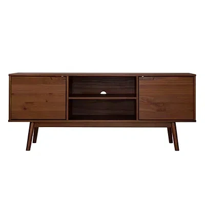 Kirkland's Walnut Solid Wood Tv Console In Brown