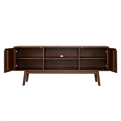 Kirkland's Walnut Solid Wood Tv Console In Brown