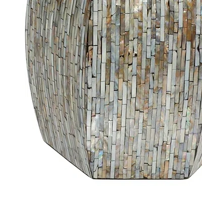 Kirkland's Mussel Shell Hexagonal Accent Table In Gray