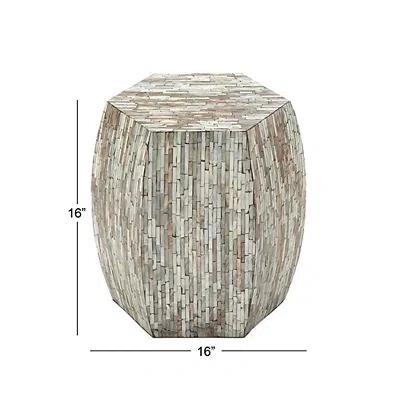 Kirkland's Mussel Shell Hexagonal Accent Table In Gray