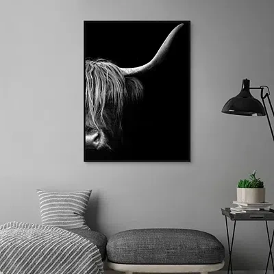 Kirkland's Face To Framed Canvas Art Print In Black