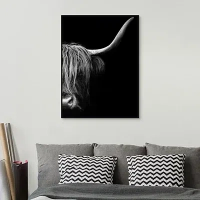 Kirkland's Face To Framed Canvas Art Print In Black