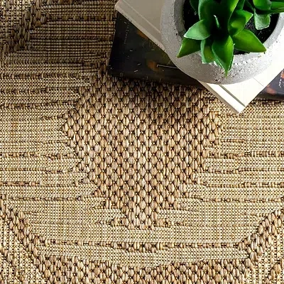 Kirkland's Raina Brown Tribal Zig Zag Outdoor Rug In Brown