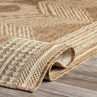 Kirkland's Raina Brown Tribal Zig Zag Outdoor Rug In Brown