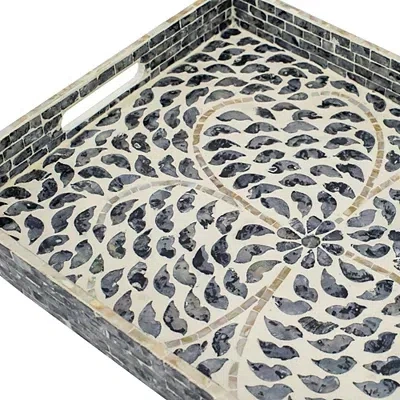 Kirkland's Mosaic Capiz Shell Tray In Gray