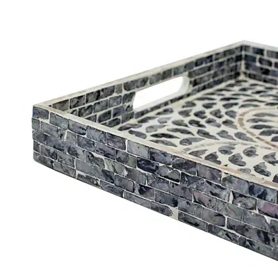 Kirkland's Mosaic Capiz Shell Tray In Gray