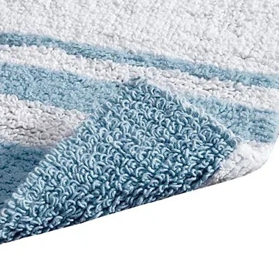 Kirkland's Reversible Stripe Trim Bath Mat In Blue