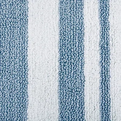 Kirkland's Reversible Stripe Trim Bath Mat In Blue