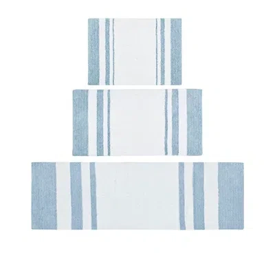 Kirkland's Reversible Stripe Trim Bath Mat In Blue