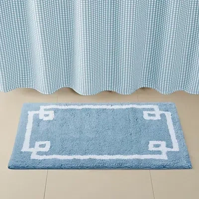 Kirkland's Simple Trim Cotton Tufted Bath Mat In Blue