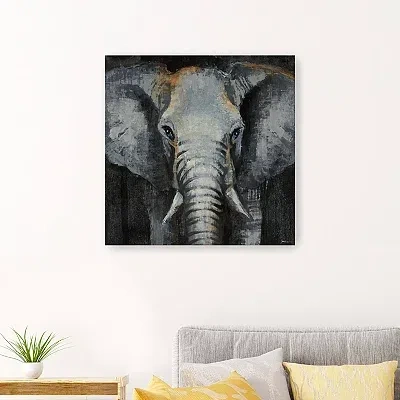 Kirkland's Safari Animals Elephant Canvas Art Print In Gray