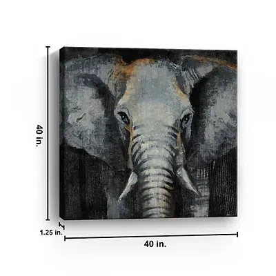 Kirkland's Safari Animals Elephant Canvas Art Print In Gray