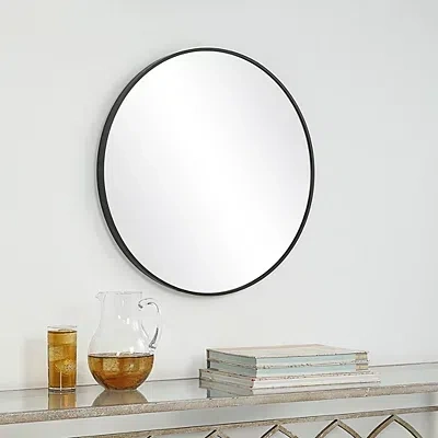 Kirkland's Round Simple Frame Medium Wall Mirror In Black