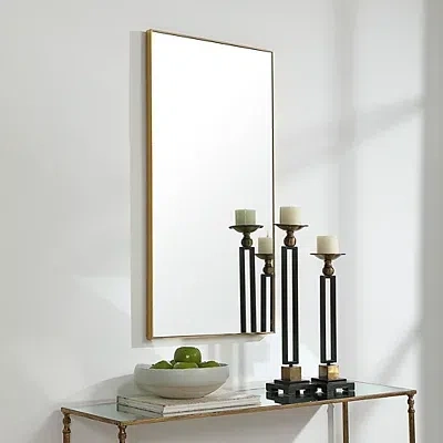 Kirkland's En Simple Rectangular Frame Wall Mirror In Gold