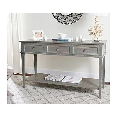 Kirkland's Ash Gray Pine Wood 3-drawer Console Table In Green